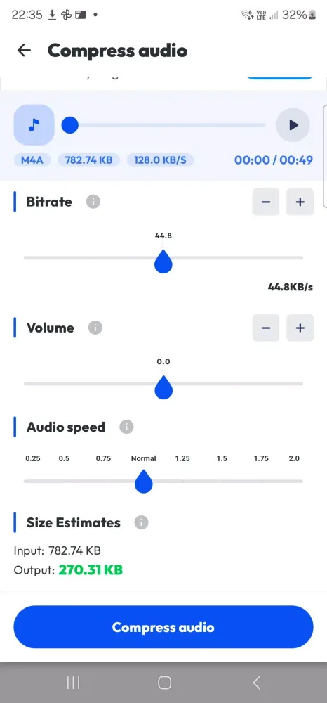 Tangkapan layar Audio Editor App