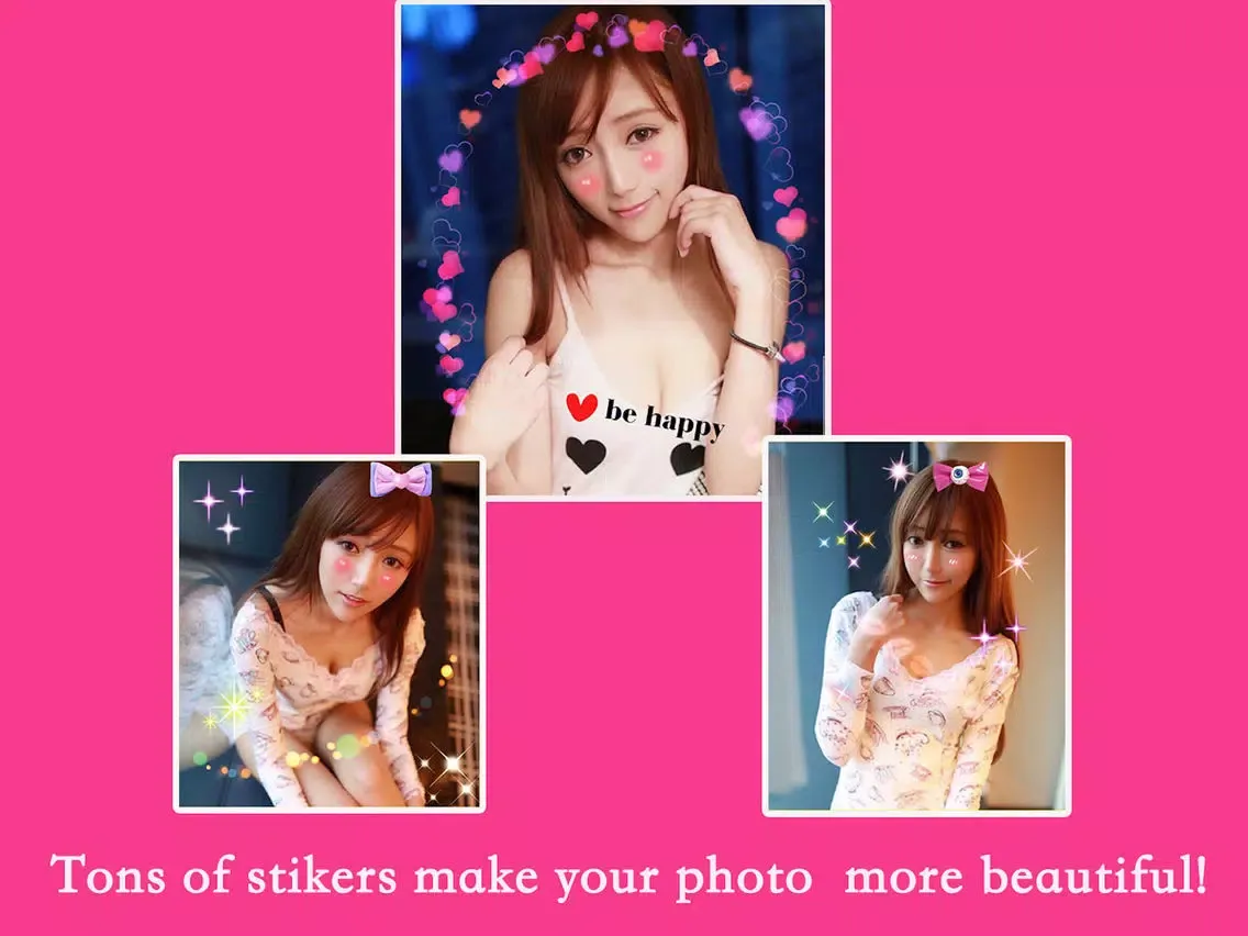 Capturas de tela do PP Girl Sticker Camera-Selfie Cam&Photo Editor iPad 