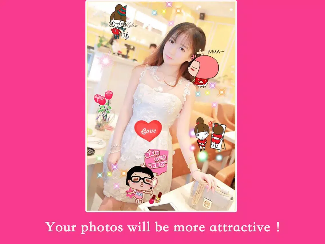Capturas de tela do PP Girl Sticker Camera-Selfie Cam&Photo Editor iPad 