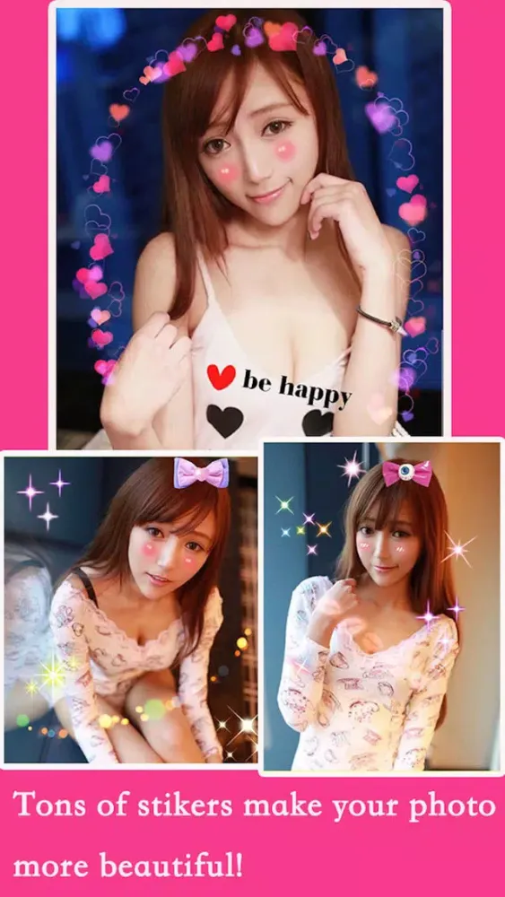Capturas de tela do PP Girl Sticker Camera-Selfie Cam&Photo Editor