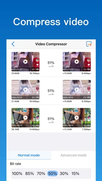 Tangkapan skrin Video compressor - save space