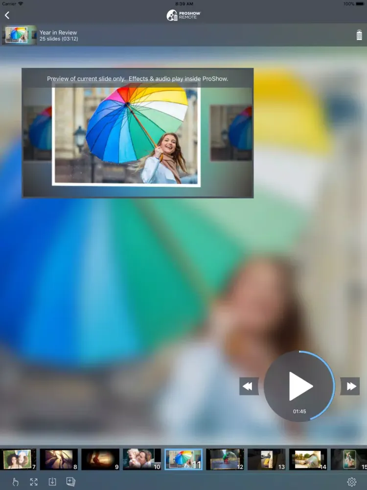 ProShow Remote iPad  Ekran Görüntüleri