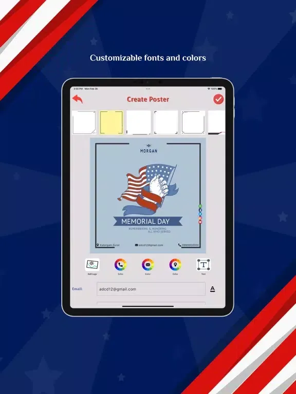 Memorial Day Photo Editor iPad  Screenshots