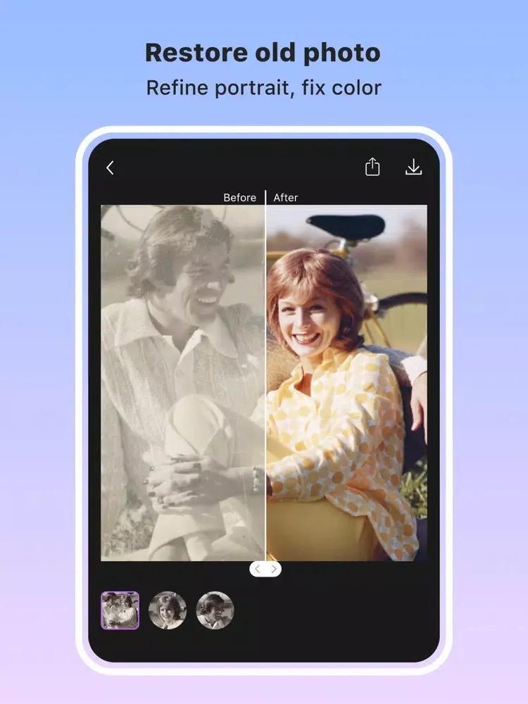Photoup - Old Blur AI Enhancer iPad  스크린샷