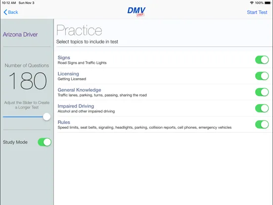 Capturas de tela do Arizona DMV Test Prep iPad 