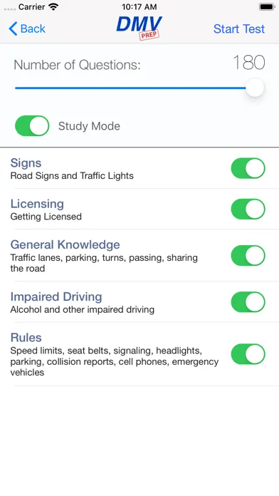 Capturas de tela do Arizona DMV Test Prep