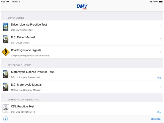 Washington D.C. DMV Test Prep iPad  Screenshots