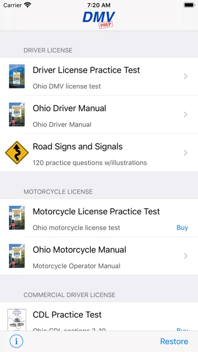 Ohio DMV Test Prep Screenshots