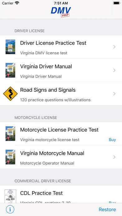 Capturas de pantalla de Virginia DMV Test Prep