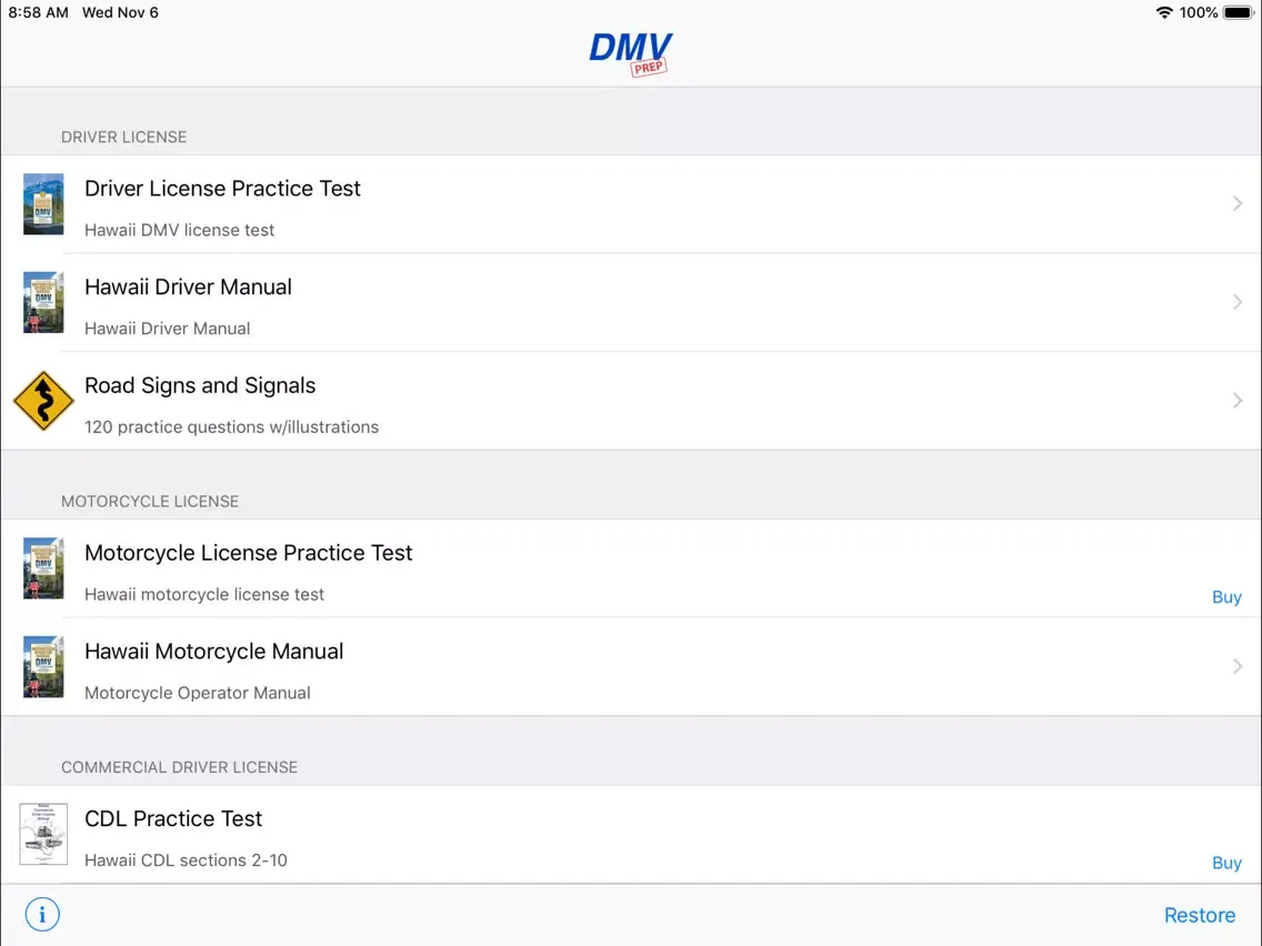 Zrzuty ekranu Hawaii DMV Test Prep iPad 