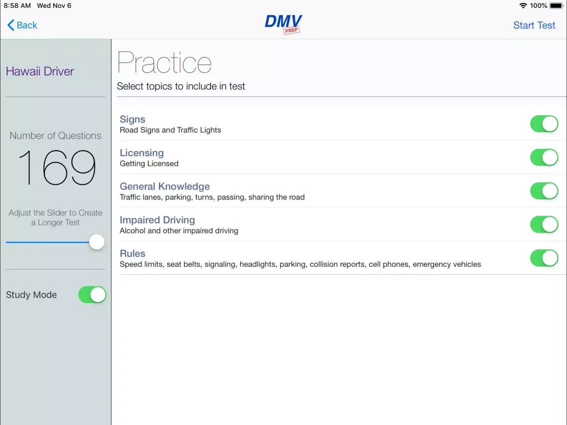 Zrzuty ekranu Hawaii DMV Test Prep iPad 