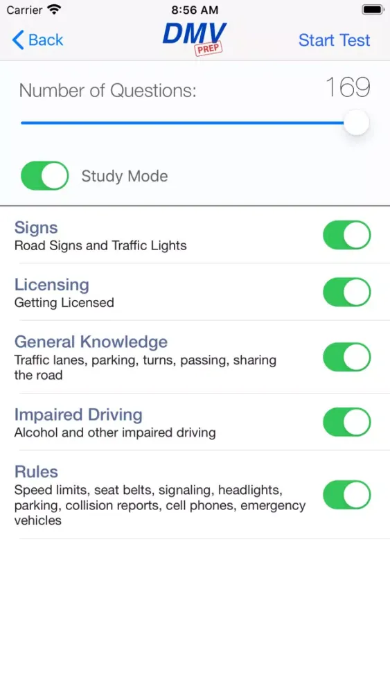 Zrzuty ekranu Hawaii DMV Test Prep