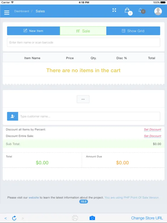 PHP Point Of Sale iPad স্ক্রিনশট