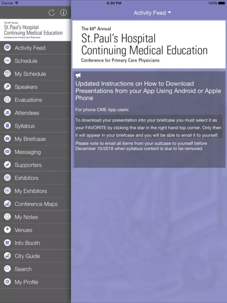 SPH CME Conference 2018 iPad 应用截图
