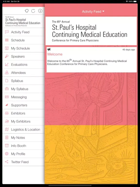 Tangkapan layar SPH CME Conference 2019 iPad 