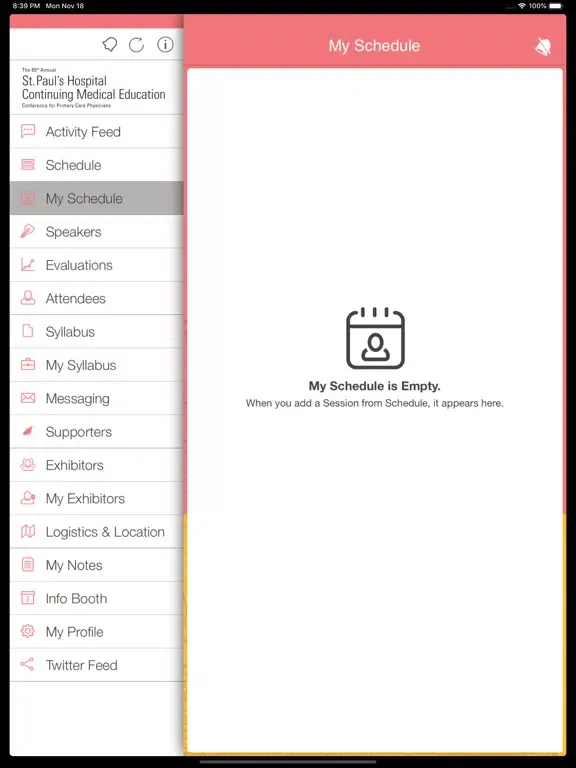 Tangkapan layar SPH CME Conference 2019 iPad 