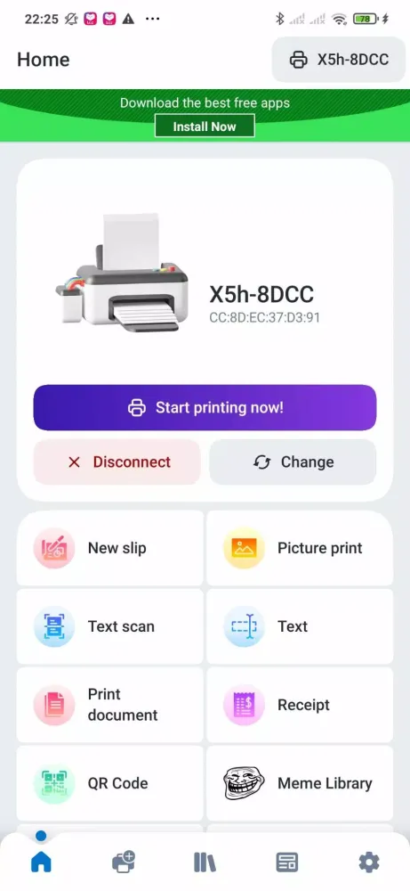 Tangkapan layar POS Printer–thermal print app
