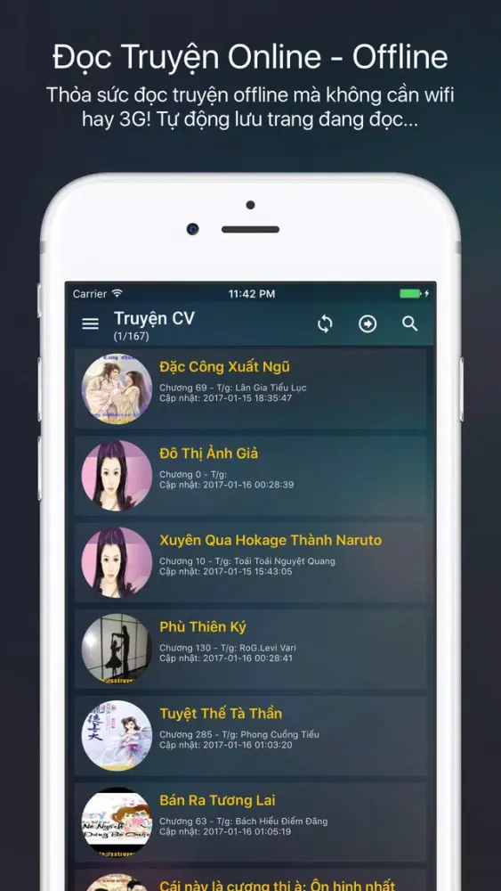 Captures d'écran de Truyện Convert -truyencv - Đọc truyện online