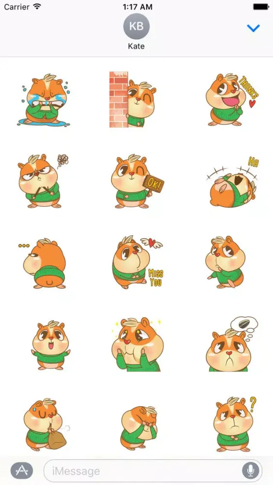 Ảnh chụp màn hình của A Cute Hamster Stickers