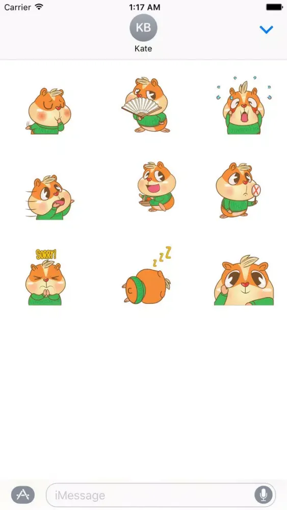 Ảnh chụp màn hình của A Cute Hamster Stickers