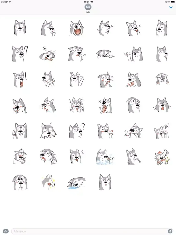 تصاویر A Funny Husky Dog Stickers iPad 
