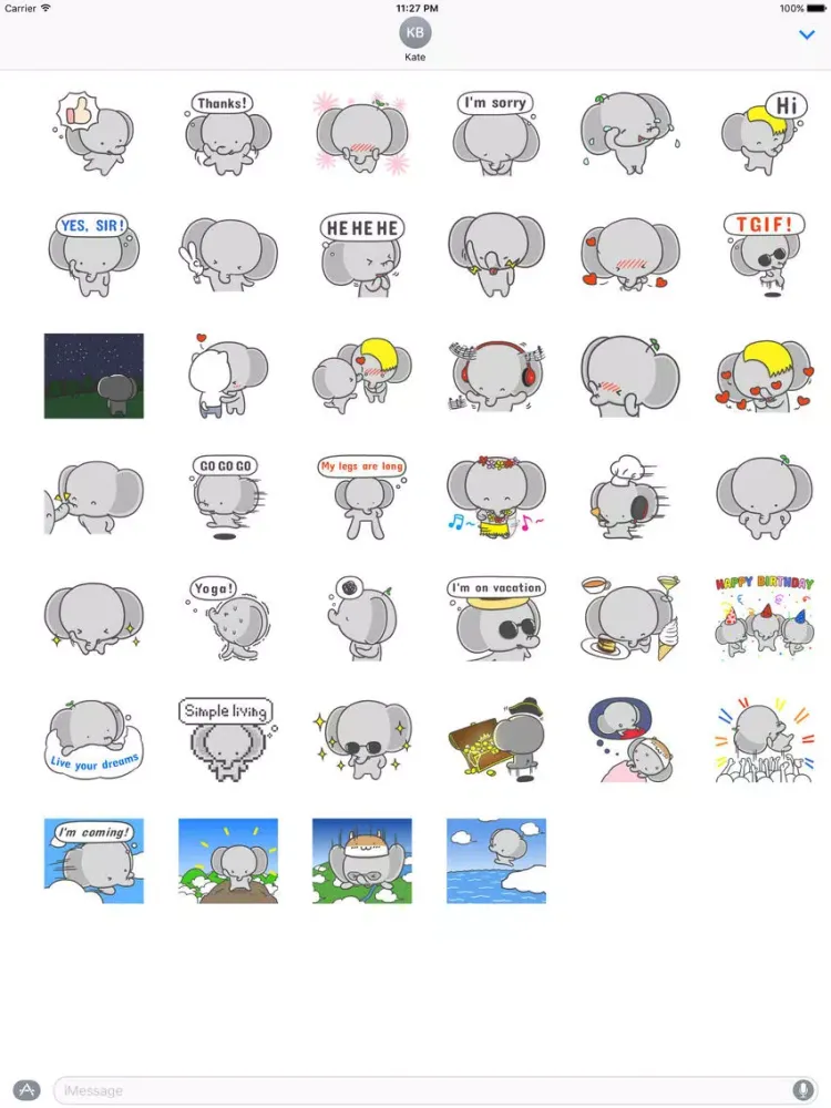 A Happy Elephant Stickers iPad  Screenshots