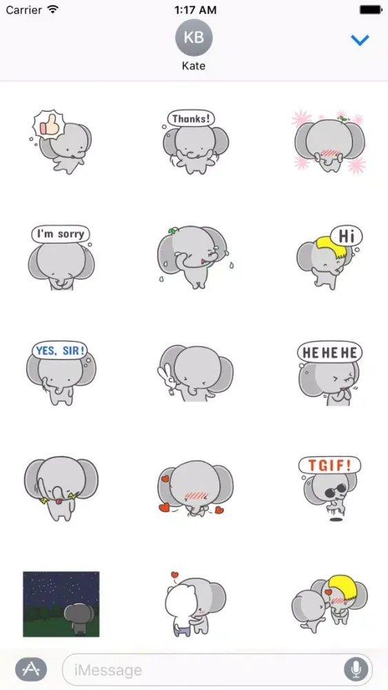 A Happy Elephant Stickers Screenshots