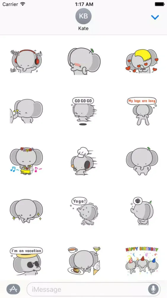 A Happy Elephant Stickers Screenshots