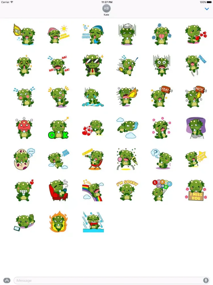 Capturas de pantalla de Cute Baby Dragon Stickers Pack iPad 