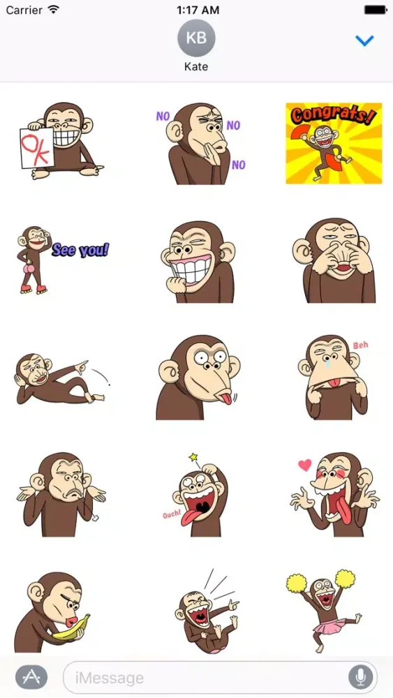 Funny Monkey Animated Stickers 스크린샷