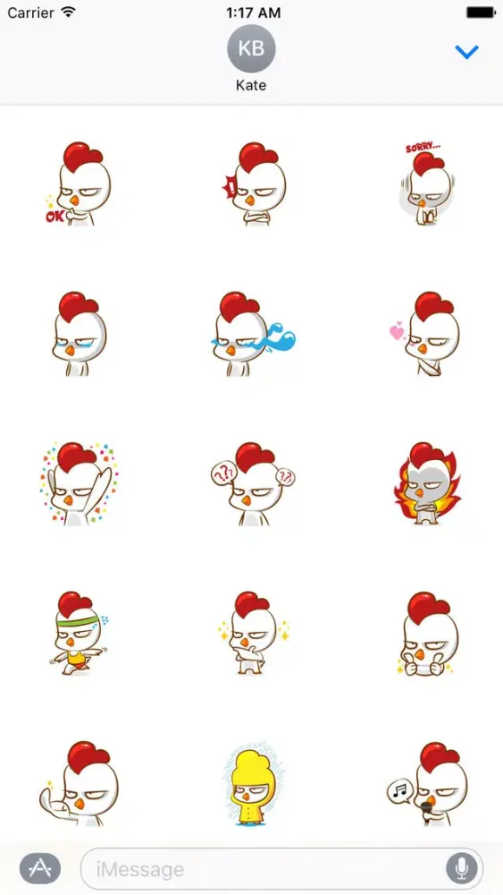 Grumpy Chicken Stickers Pack スクリーンショット