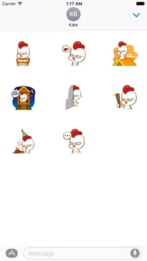 Grumpy Chicken Stickers Pack スクリーンショット