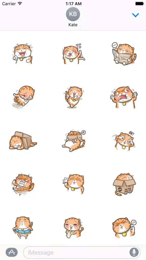 Captures d'écran de Lazy Fat Cat Stickers Pack