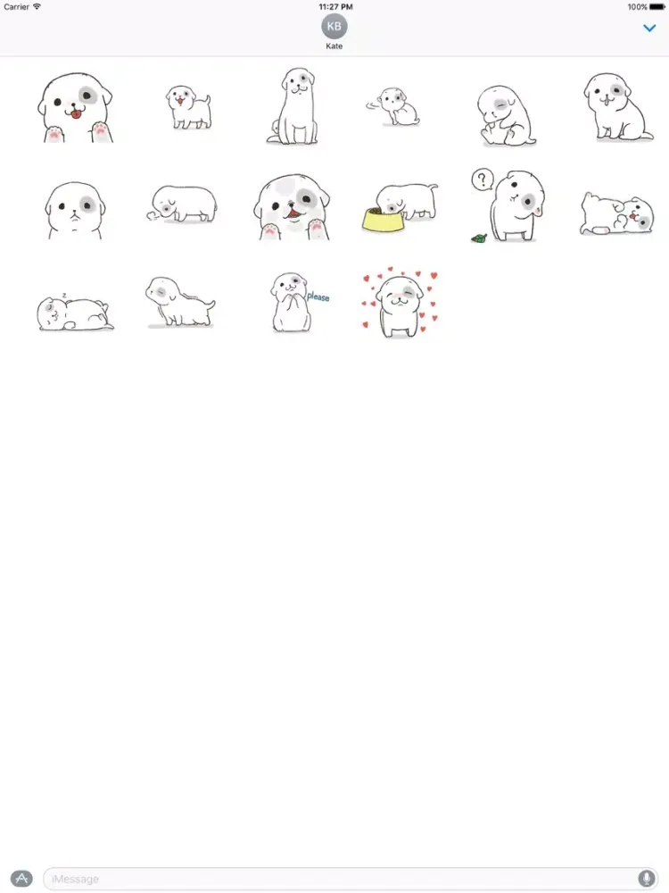 صور Snowy The Cute Dog Stickers iPad 