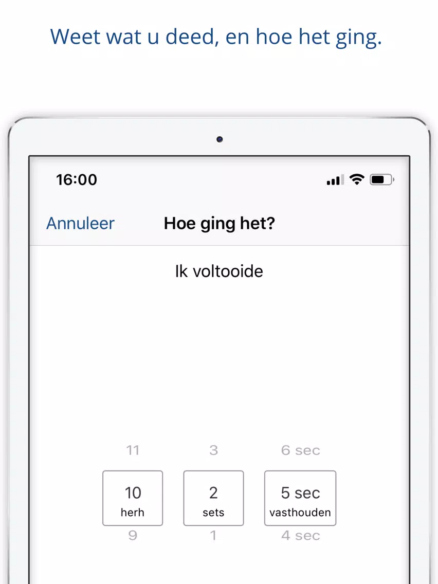 Tangkapan skrin OHRA: PhysiApp iPad 