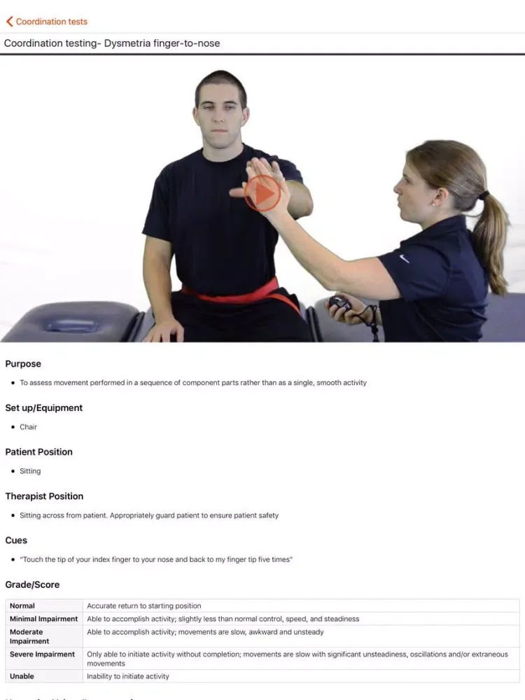 PhysioU: NeuroExam iPad  スクリーンショット