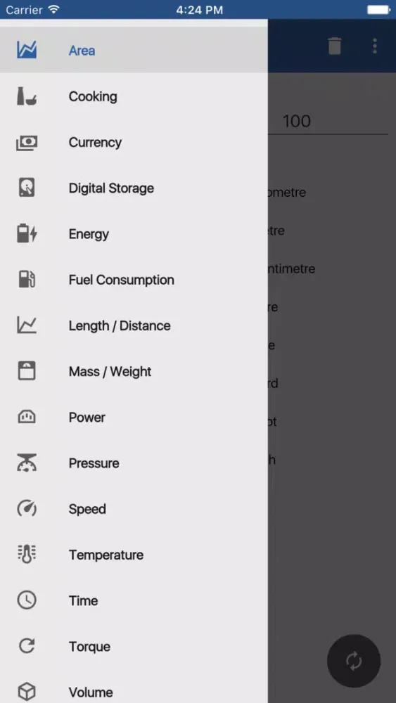 Captures d'écran de Unit Converter Material