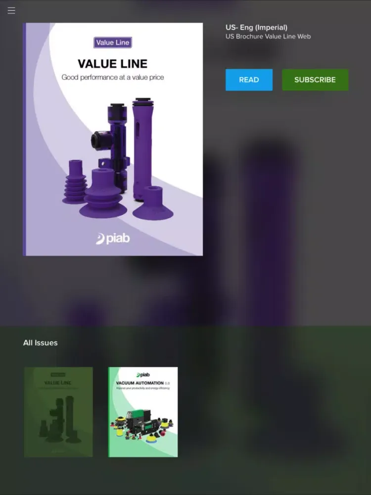Zrzuty ekranu Piab Vacuum Technology iPad 