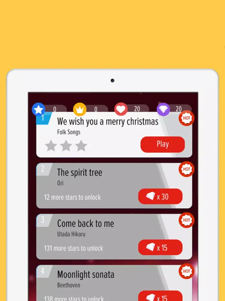 Ảnh chụp màn hình của piano ladybug mira Tiles iPad 