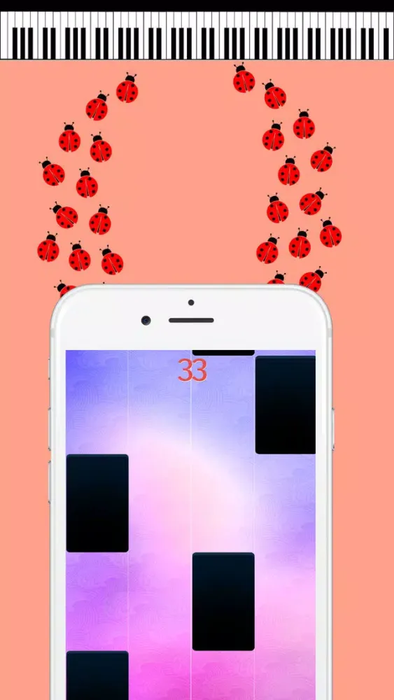 Ảnh chụp màn hình của piano ladybug mira Tiles