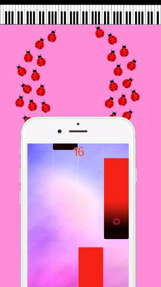 Ảnh chụp màn hình của piano ladybug mira Tiles