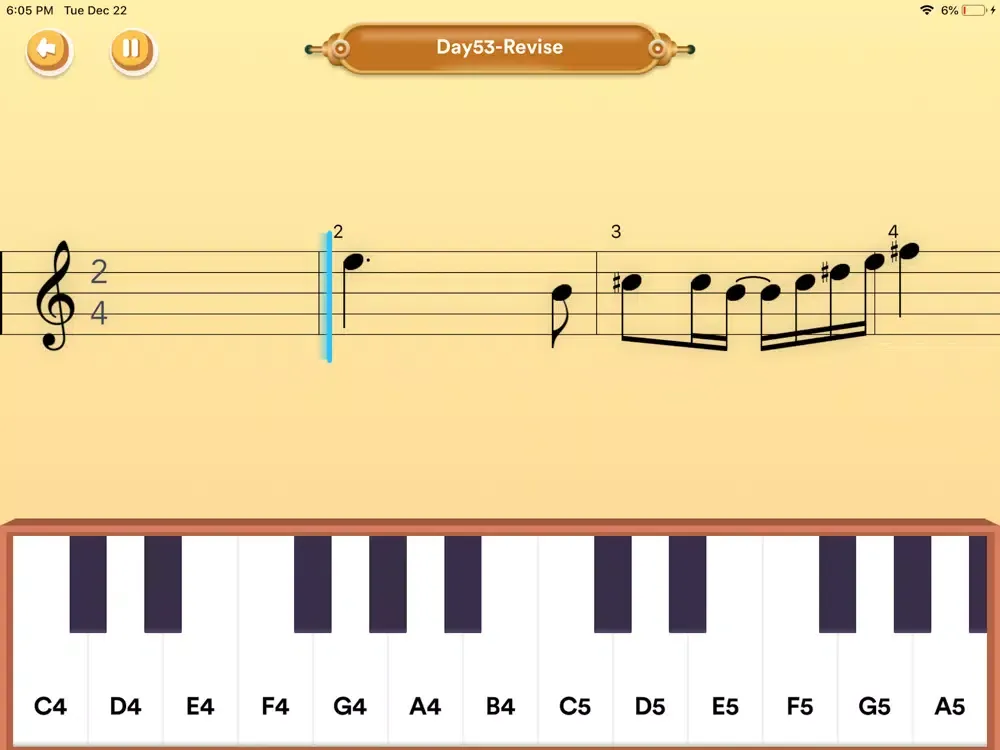 Tangkapan skrin learn to play piano PianoElves iPad 