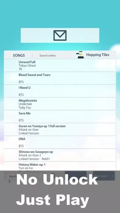Ảnh chụp màn hình của Hopping Tiles Anime piano game
