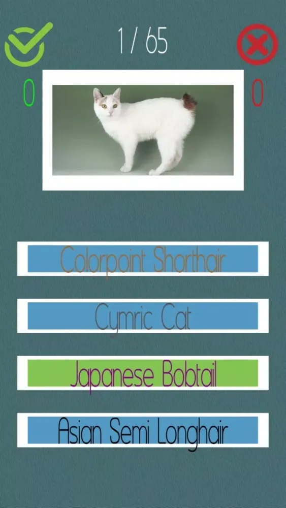 Tangkapan layar Cat Quiz (60+ Breeds)