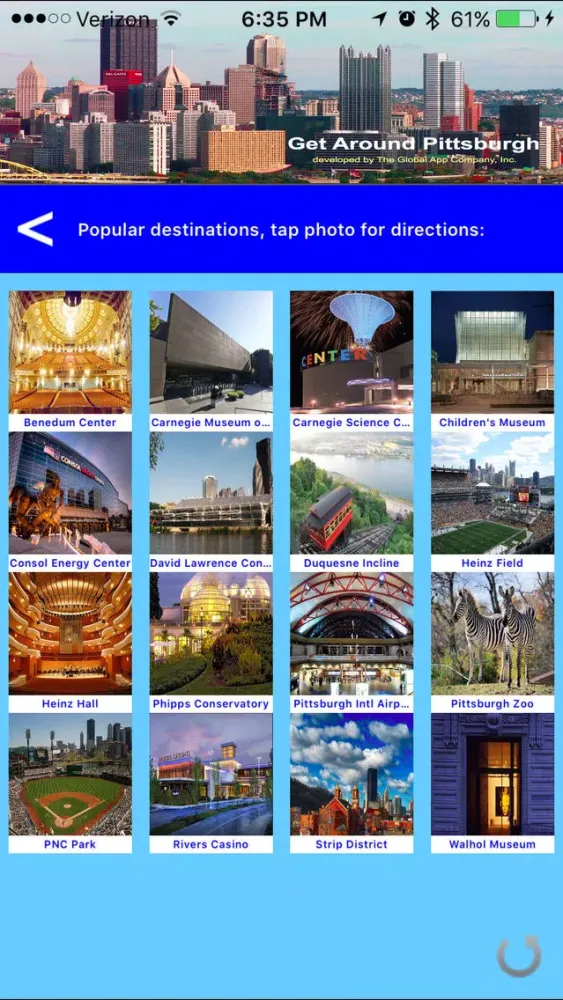 Ảnh chụp màn hình của Get Around Pittsburgh