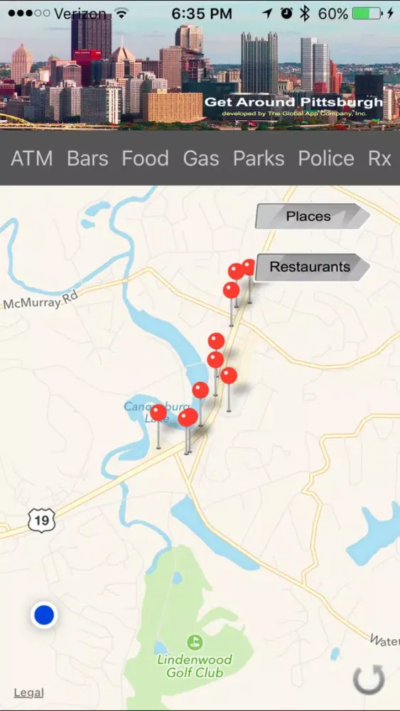 Ảnh chụp màn hình của Get Around Pittsburgh
