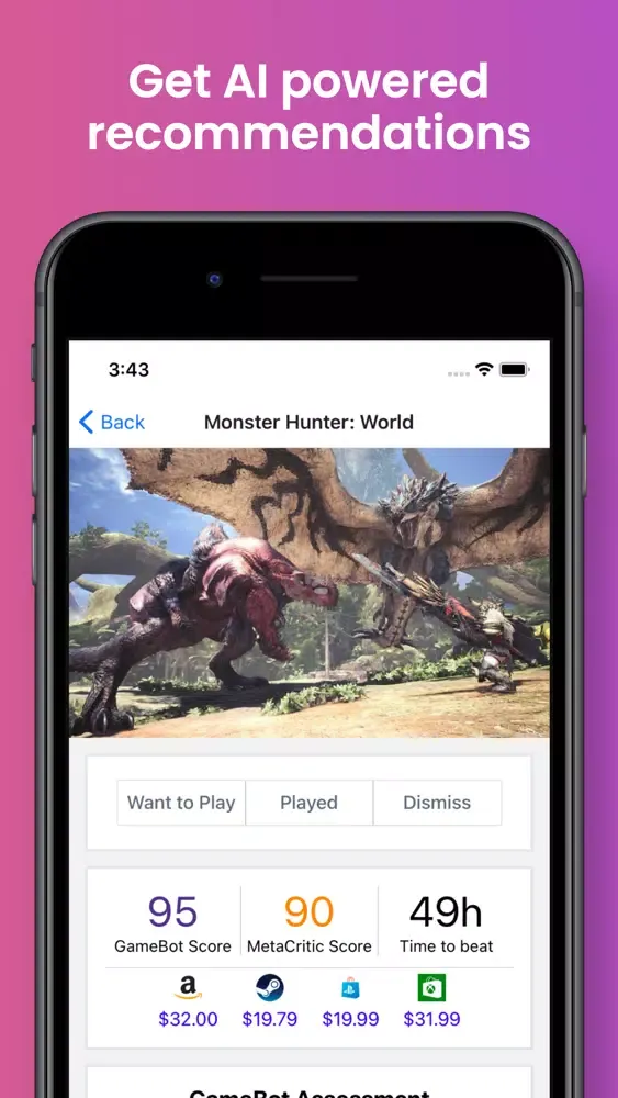 GameBot: Smart Recommender Ekran Görüntüleri