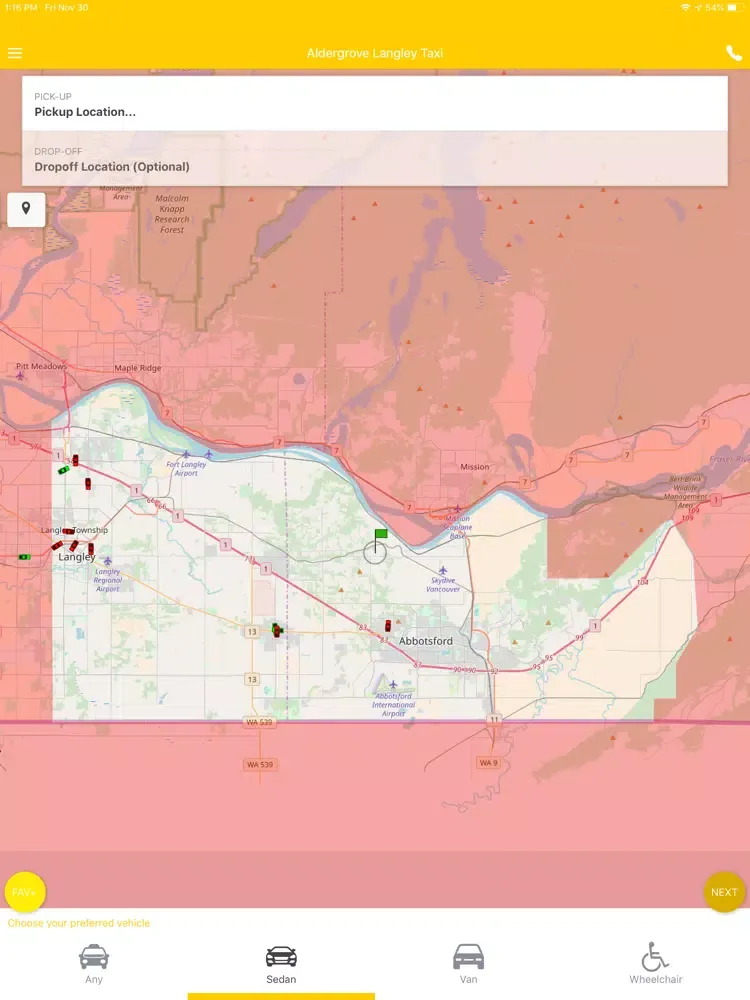 Captures d'écran de Aldergrove Langley Taxi iPad 