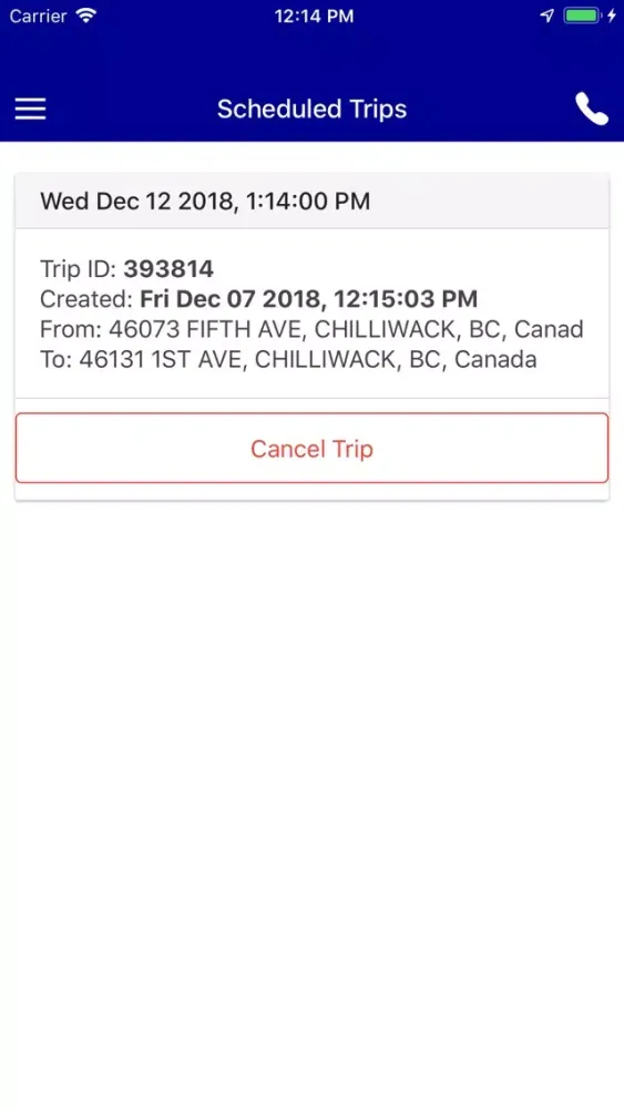 Chilliwack Taxi स्क्रीनशॉट