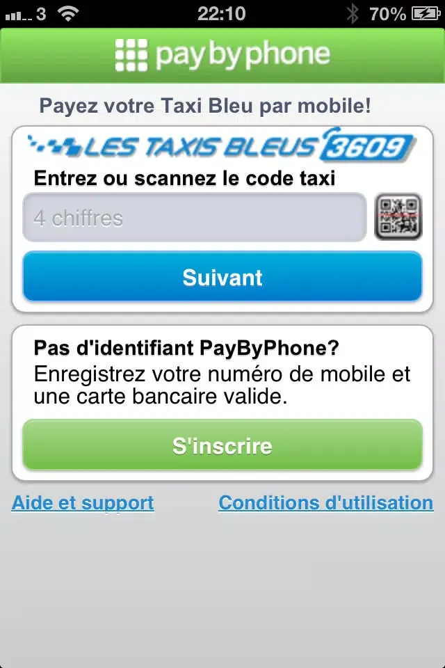 PayByPhone Taxis Bleus Screenshots